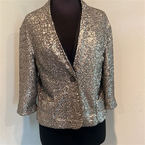 Zara Silver Sequin Jacket With Pockets Gem