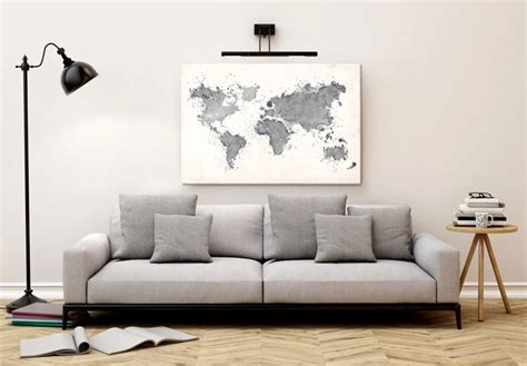 Tableau En Verre Acrylique Carte Du Monde Aquarelle Wall Art Fr