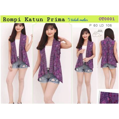 Jual Rompi Batik Ungu Ot0001 Shopee Indonesia