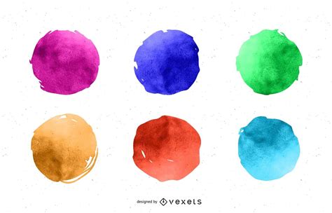 Watercolor Paint Circles Set Vector Download