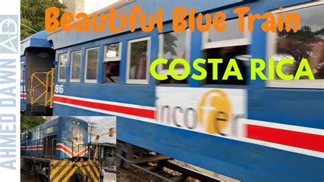 Beautiful Blue Costa Rican Train Pulling Into Downtown San Jos