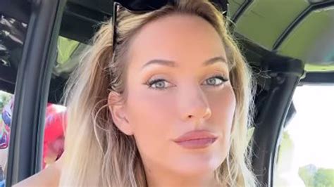 Paige Spiranac Nearly Bursts Out Of Extremely Low Cut Green Top As She Flashes Cheeky Smile At