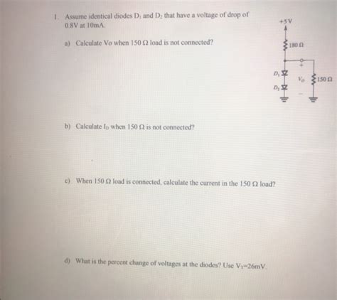 Solved Assume Identical Diodes D And D That Have A Chegg