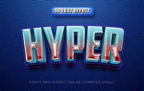 Premium Vector Hyper 3d Editable Text Effect Style