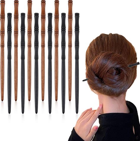 12pcs Wooden Hair Sticks Hair Chopsticks For Women Bamboo