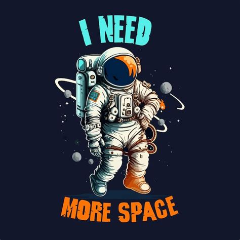 Premium Vector Astronaut I Need More Space Tshirt Design