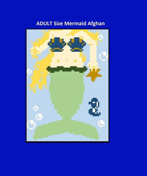 Adult Size Mermaid Solid Scales Afghan C2c Crochet Graph With Written Word Chart C2c Crochet