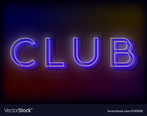 Neon club sign Royalty Free Vector Image - VectorStock