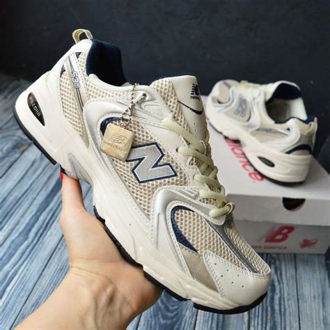 Стильные кроссовки найк nike мужские бежевые с синим кожа+сетка деми ...