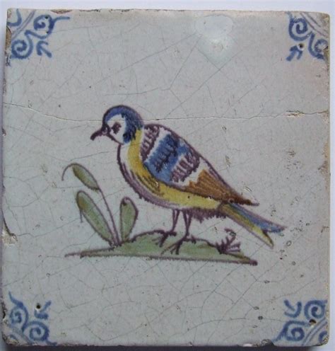 Tile With A Colored Bird Earthenware Catawiki