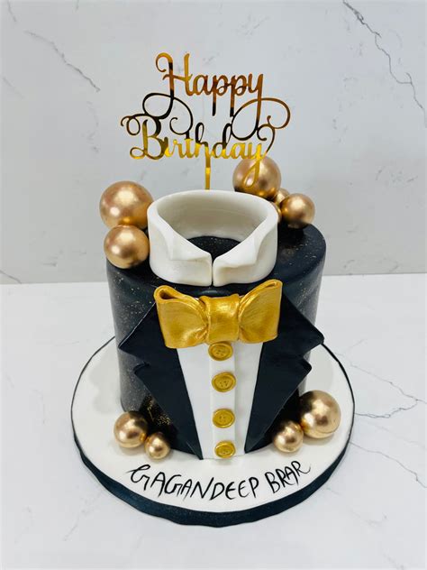 GAGAN TUXEDO FONDANT BIRTHDAY CAKE - Rashmi's Bakery