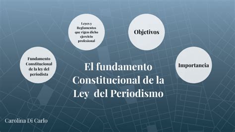 El Fundamento Constitucional De La Ley Del Periodismo By Carolina Di