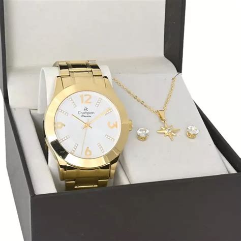 Reloj Champion Gold Original Impermeable Para Mujer Color De Fondo