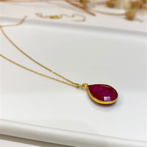 Red Ruby Necklace Real Ruby Necklace Harmony Necklace Real - Etsy