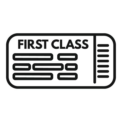 First Class Travel Ticket Icon Outline Vector Suitcase Vacation 38949062 Vector Art At Vecteezy