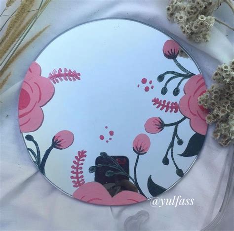 Mirror Crafts Diy Mirror Mirror Art Flower Art Painting Diy Art