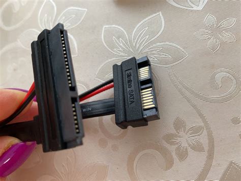Кабель переходник Mini SATA на SATA 7+15 slimline 6+7 Pin контактов для ...