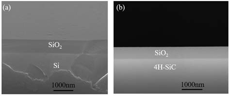 Cross Sectional SEM Images Of The 500nm SiO2 Thin Films On A Si