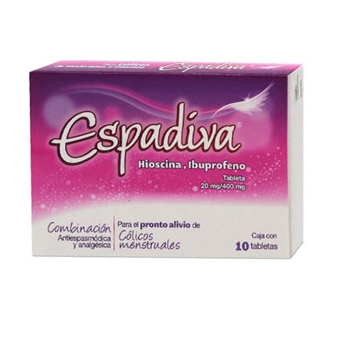 Espadiva Hioscina 20 Mg Ibuprofeno 400 Mg 10 Tabletas Farmacias Klyns