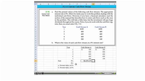 Present Value Of An Uneven Cash Flow Stream P2 14 YouTube