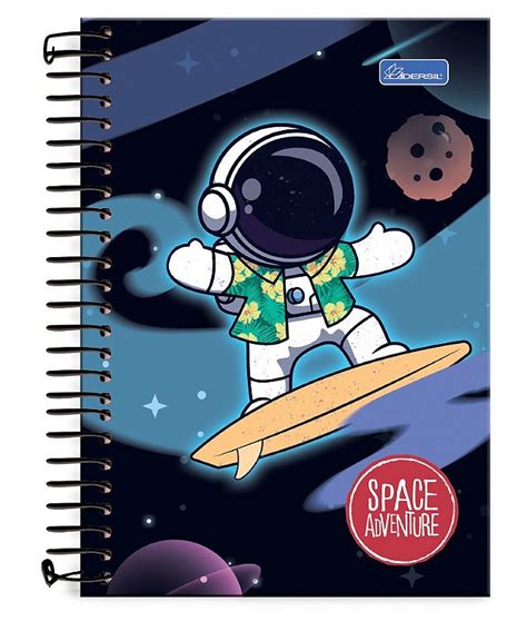 Caderno Capa Dura Space Adventure Sa Loja Cadersil Papelaria