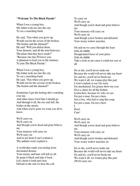 Welcome To The Black Parade | PDF | Leisure