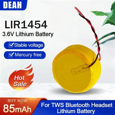 Pcs Lir Lir V Lithium Rechargeable Battery With Wire