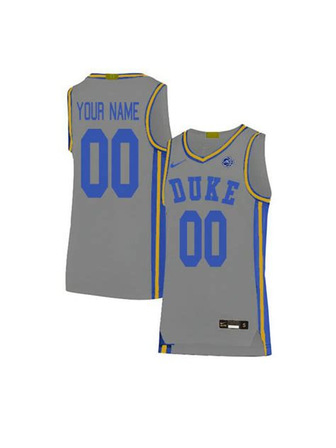 Available New Custom Duke Blue Devils Jersey Elite Gray