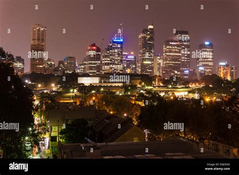 Sydney skyline at night Stock Photo - Alamy