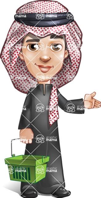 Young Muslim Man Cartoon Vector Character 112 Illustrations Basket Graphicmama