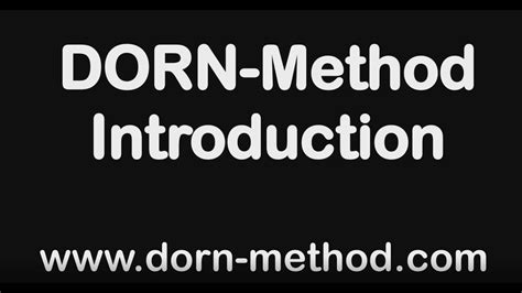 Dorn Method Introduction Youtube