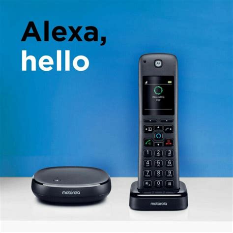 Cordless Home Phone With Alexa Single Landline Motorola Axh01 For Sale