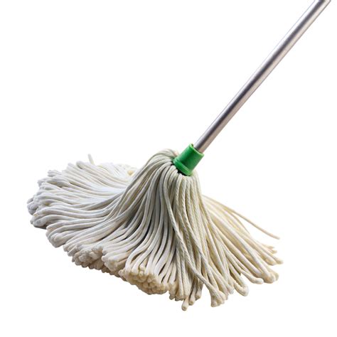 Close-up of a mop with green handle on transparent background 44245445 PNG