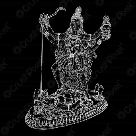 Indian Hindi Goddess Kali Also Known As The Dark Mother Stock Vector