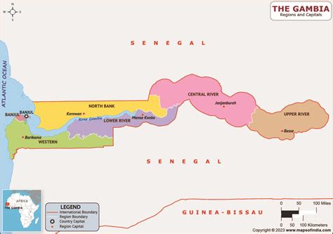 The Gambia Regions and Capitals List and Map | List of Regions and ...