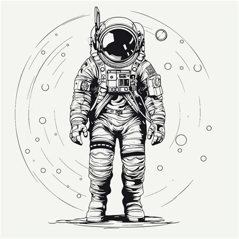 Premium Vector | A drawing of an astronaut in a space suit