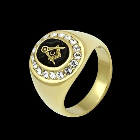 Gold Plated Freemason Signet Ring This Handsome Men S Masonic Ring