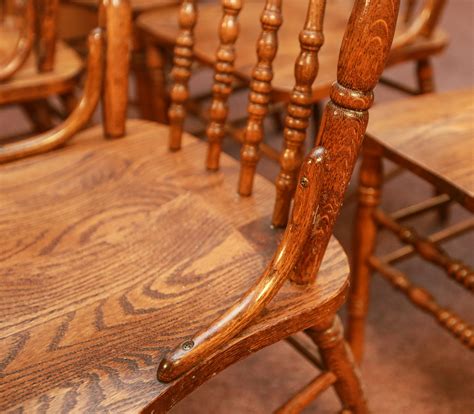 Pressed Back Oak Dining Chairs Ebth