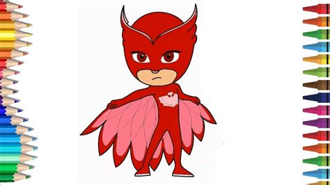 Pj Masks Owlette رسم و تلوين البومة اوليت من سلسلة ابطال بلباس االنوم للاطفال رسم و تلوين