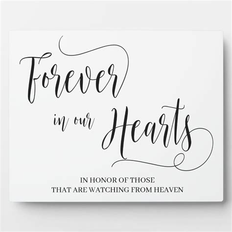 Forever in our hearts Tabletop Plaque with Easel | Zazzle | Heart sign ...