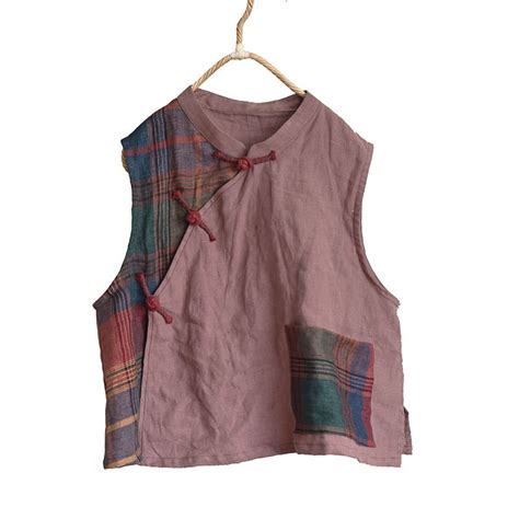 Vrouwen Losse Patchwork Linnen Vest Dames Lente Zo Grandado