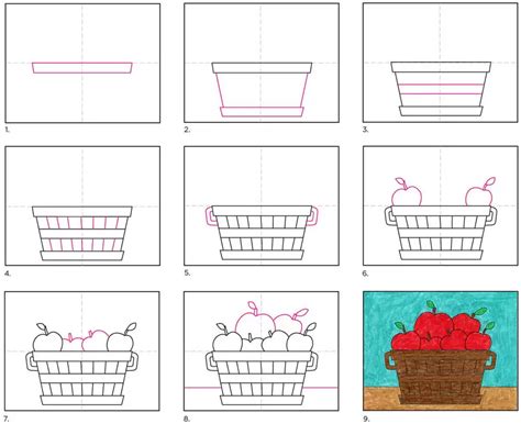 Easy How To Draw A Bushel Of Apples Tutorial And Bushel Of Apples