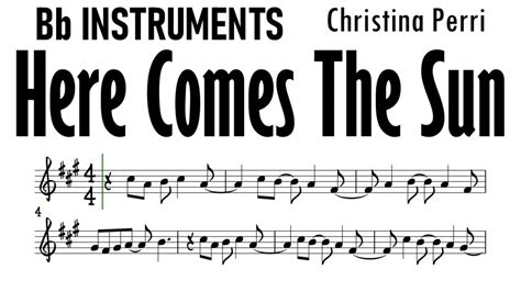 Here Comes The Sun Tenor Soprano Sax Trumpet Clarinet Sheet Music