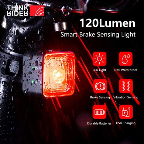 Thinkrider Luz Inteligente De Freno Para Bicicleta Luz Trasera De L