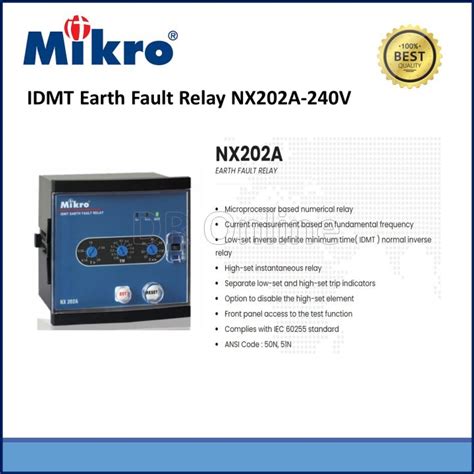 Mikro Idmt Earth Fault Relay Vac Nx A A Lazada