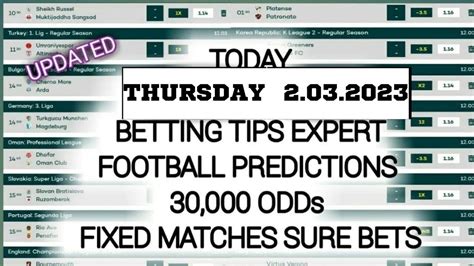 Football Predictions Today 2 3 2023 Soccer Predictions Betting Tips