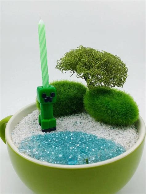 Minecraft Creeper Birthday Candle Holder Cake Topper