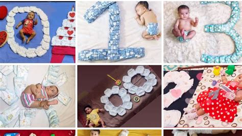 Month Monthly Diaper Pamper Theme Baby Photoshoot Ideas Diy At