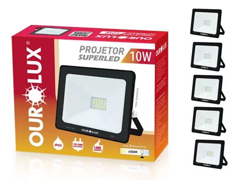 Kit 05 reflector LED Holort 10 W blanco frío IP65 bivolt color