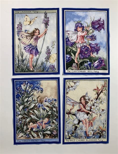 Periwinkle Flower Fairies From The Fabric Panel By Cicely Mary Barker